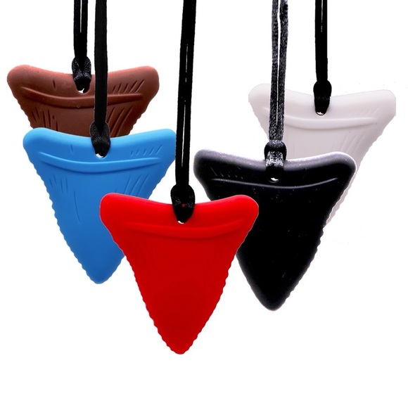 Black Shark Tooth Chew Necklace - 100% Food Grade Silicone- Anxiety, ADHD… - Picture 2 of 7